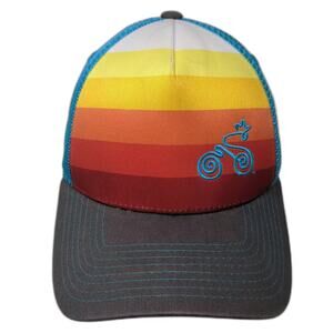YoColorado Trucker Hat Blue Gray OS Snapback Bicycle Sunset Stripes Mesh Cap